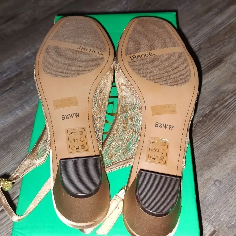 J.Renée Faleece Slingback Pump  Beige  Sz 8.5W NEW